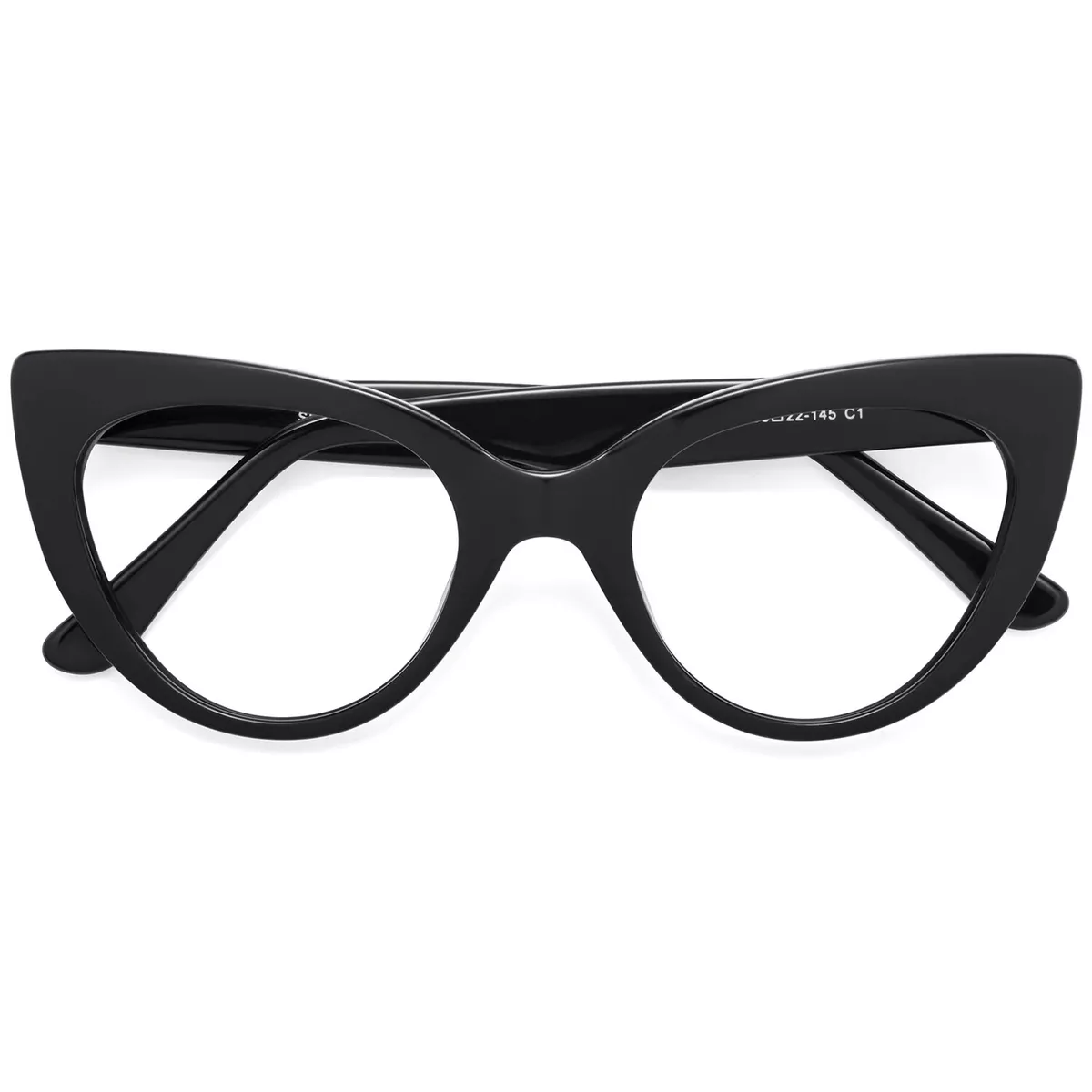 Navy Blue Cateye Glasses for Women Girls Thick Plastic Cat Eye Eyeglasses Frames
