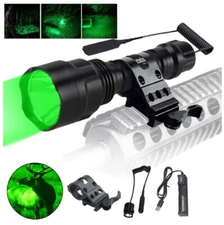 1000yards Green LED Flashlight Torch Hunting Light  Scope Mount Hog