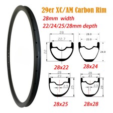 Llanta de carbono para bicicleta 29er MTB XC simetría asimétrica tubeless/clincher 24H-36H