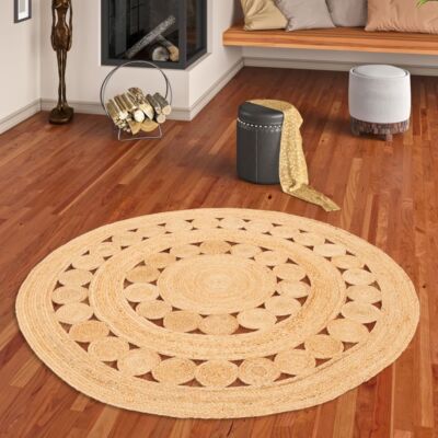 Naturfaser Handgefertigt Jute Salsa Natur Trend Rund