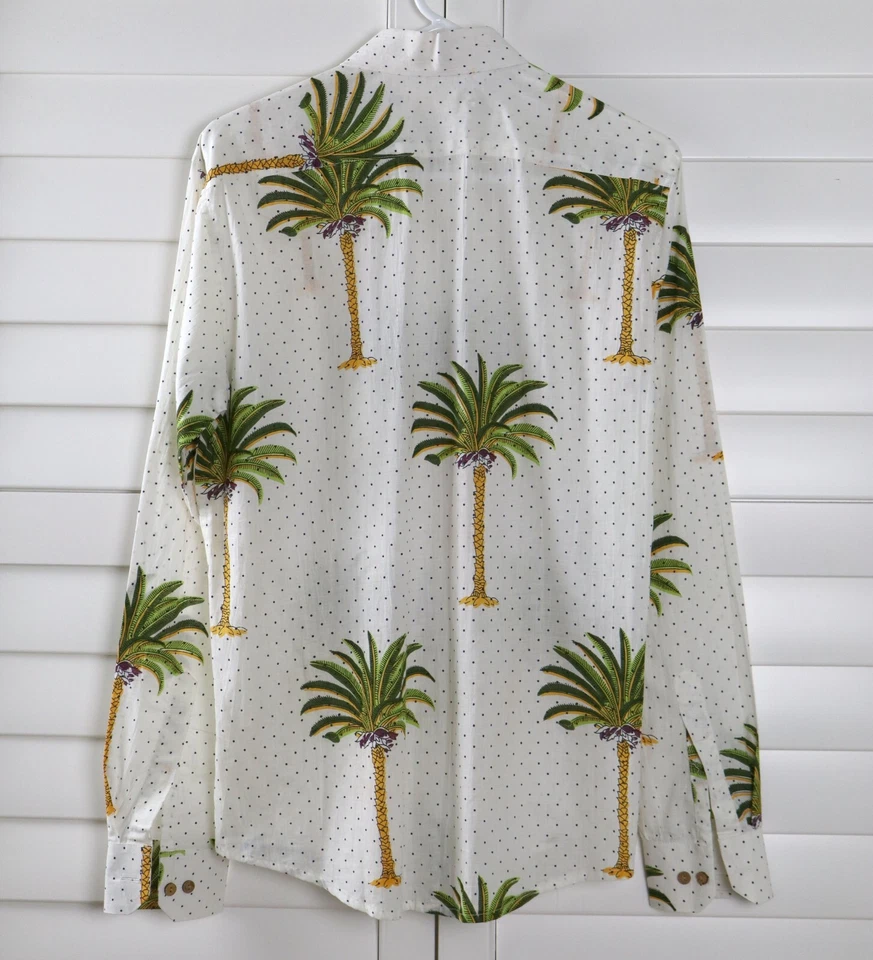 Camisa Top Algodón Lunares Palmera Hihandmade.com HI HANDMADE Talla Mediana Foto 4 de 4