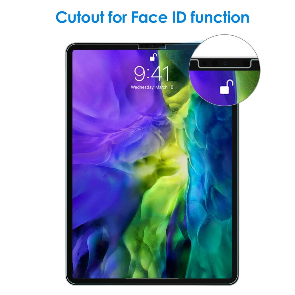 4 Pack Tempered Glass Screen Protector for iPad 6th 5th 2018 Air 2 Pro 9.7" 10.5 - Image 3 of 4