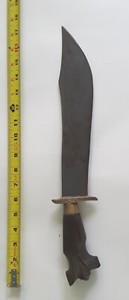 WW2 Forged Filipino Knife Sword Moro Horn Handle Philippines Sharp Bowie Bolo