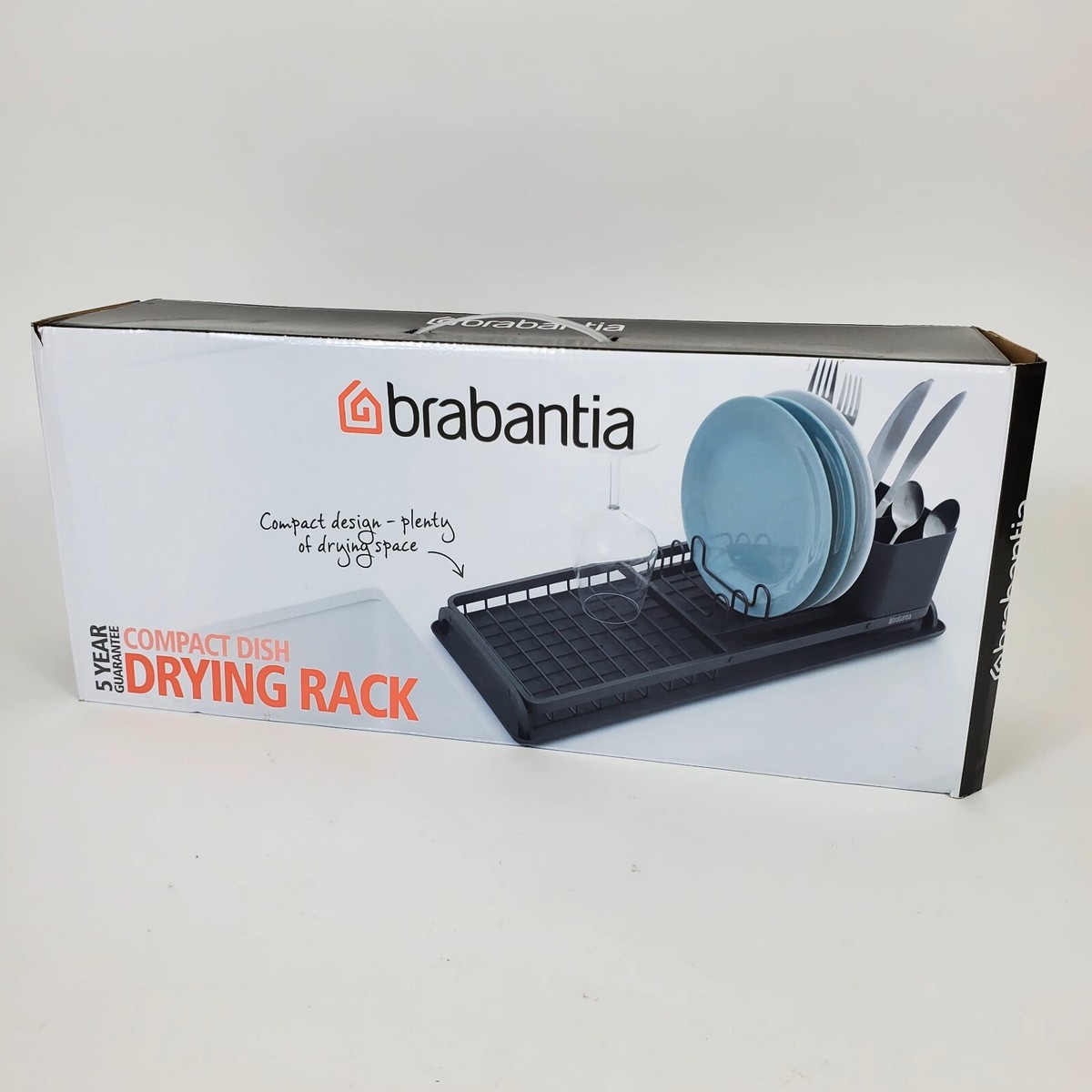Brabantia Compact Dish Drying Draining Rack Dark Gray Plastic Easy - Main Image