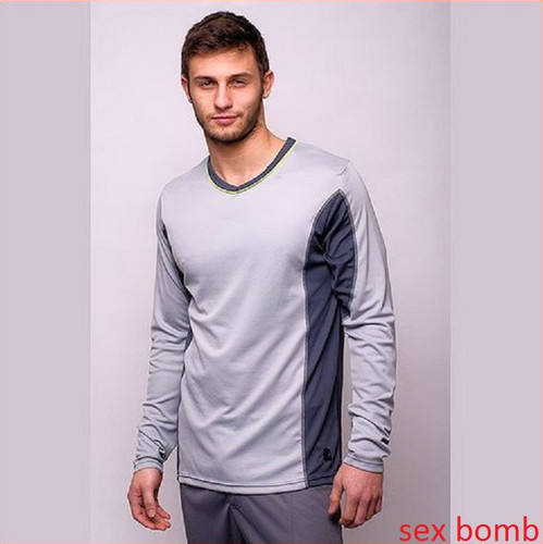 Sexy Maglia Palestra Microfibra Traspirante Grigia Manica Lunga Tag. L Fashion - Foto 2 di 3