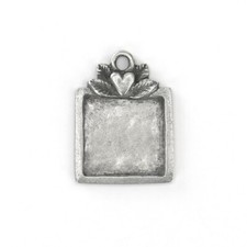 Green Girl Square Pewter Stamping Blanks, 24 pc- Jewelry Making Discs