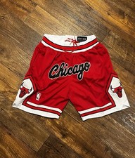 RETRO CHICAGO BULLS HOME NBA Stitched Lettering Basketball Shorts BRAND NEW NWT