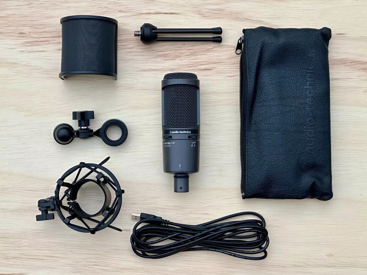 Audio-Technica AT2020USB+ Microphone, Shock Mount, Pop Filter