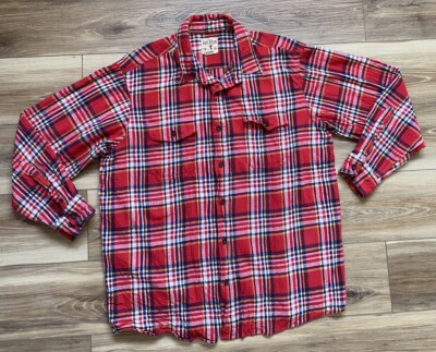 Bass Pro Red Head Flannel Shirt Men's 2XL Soft Cotton Red Plaid