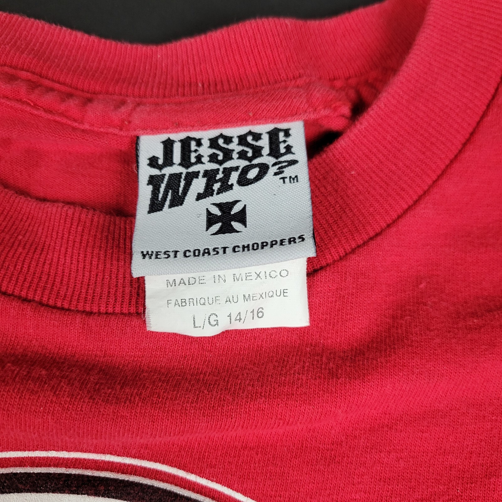 VTG Jesse Who West Coast Choppers Long Sleeve Shirt Y2K Red Womens Sz L 14/16 image 5