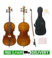 1/8 Handmade 4 String Cello Kit New with Bag Bow Ebony Wood Fittings Antique