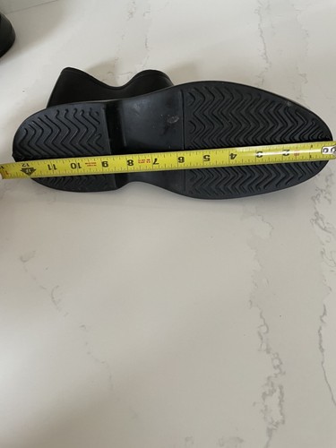 Mens Black Rubber Pull On Stretch Overshoes Large 10 - Picture 3 of 5