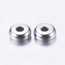 100 pcs Flat Round 304 Stainless Steel Spacer Beads Stainless Steel Color 5x2mm