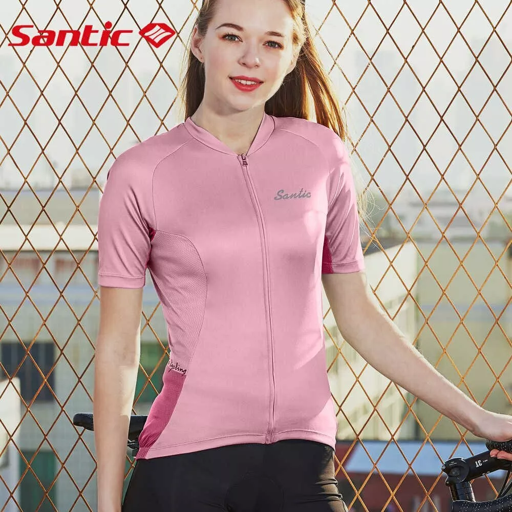 Santic Women Cycling Jersey Short-Sleeve Bike-Jersey