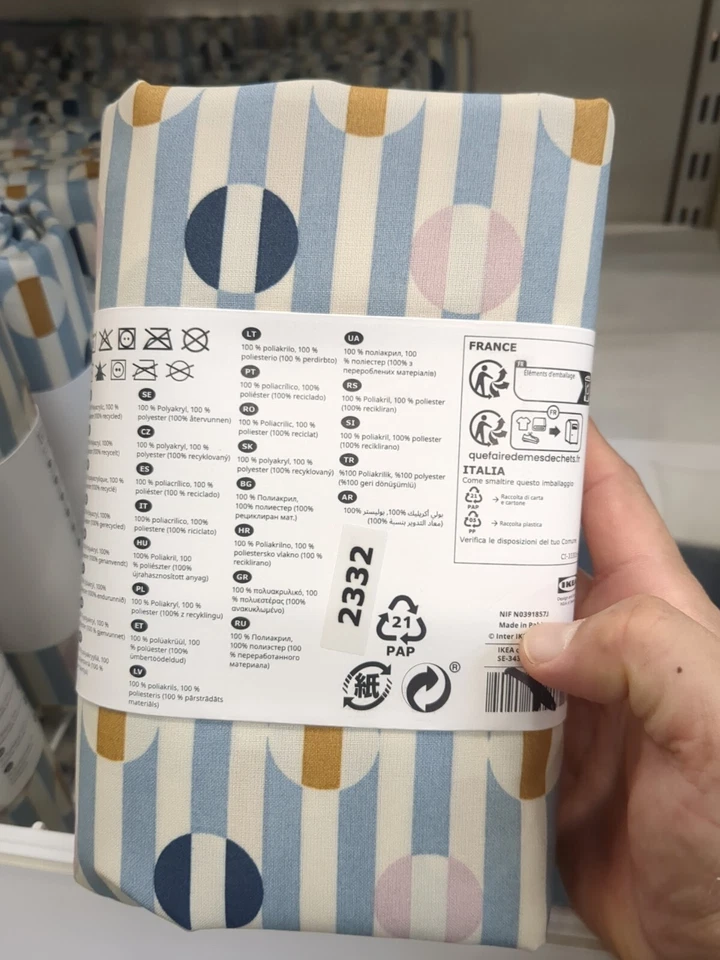 IKEA DAKSJUS Tablecloth, 145x240 cm, Wipeable - Stripe Pattern Blue - Image 4 of 4