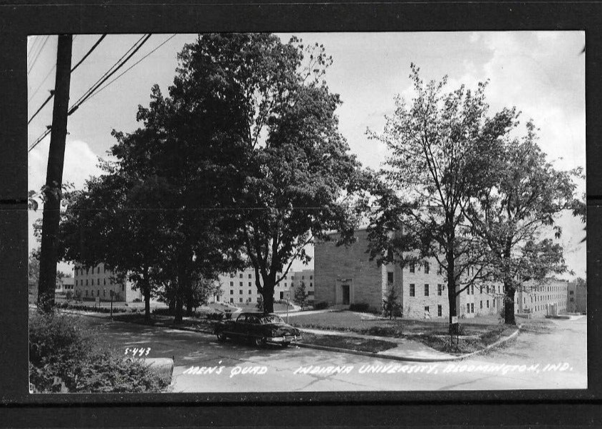 Men's Quad , Indiana University Bloomington Indiana . Real Photo Postcard
