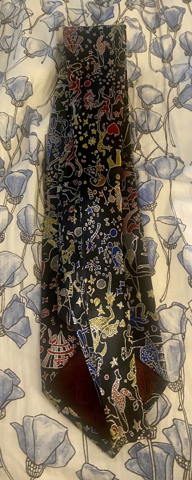 MAGIC CIRCUS PIERO GUIDI 100percent SILK TIE SETA CRAVATTA NECKTIE MADE IN ITALY Rare image 6