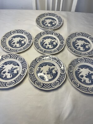 Furnivals OLD CHELSEA BLUE Platte rund Dessertteller Made in England