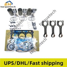 Rebuild Kit+3pcs Connecting Rod For Mitsubishi K3e Engine Case 234 235 Tractor