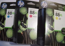 3pk NEW SEAL  GENUINE HP 88XL Cyan Magenta Yellow HIGH YIELD Ink Set FREE SHIP