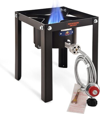 55,000 BTU. Single Propane Burner For Outdoor Cooking Gas Stove /Camping