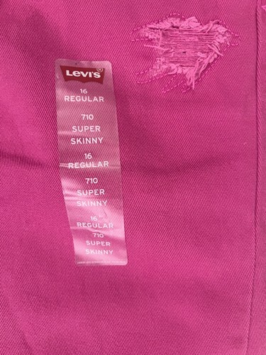 Levi's Juniors 710 Super Skinny Jeans, Size 16 (29W x 28L) Regular, Pink - Picture 5 of 6