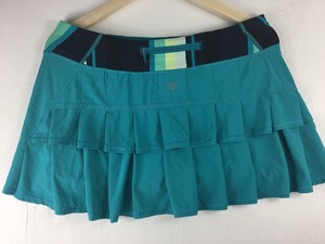 Lululemon Ruffled Running Tennis Skirt Skort Turquoise Women S