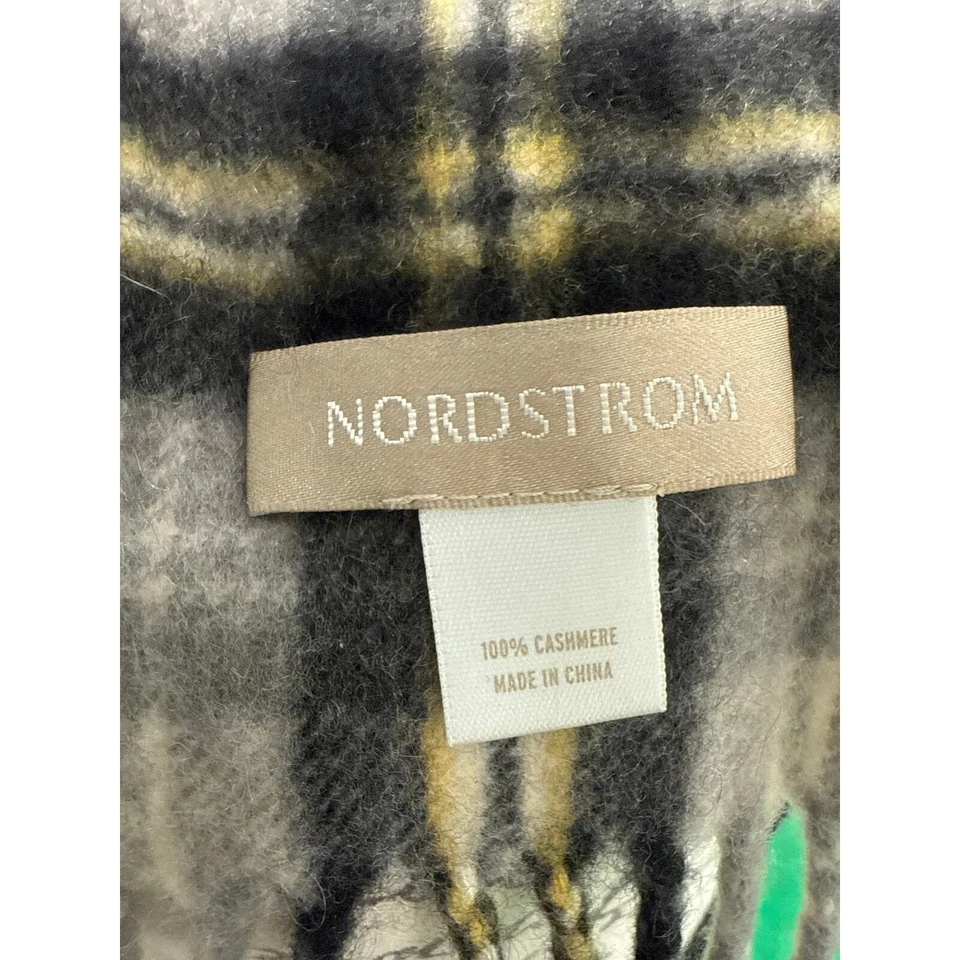 Bufanda tejida a cuadros 100 % cachemir Nordstrom para hombre detalle de flecos suave y cálida Foto 3 de 4