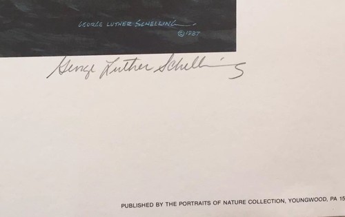 1989 GEORGE LUTHER SCHELLING " WILDWATER BROOK TROUT" SIGNED PRINT 15 of 600 - Picture 4 of 5