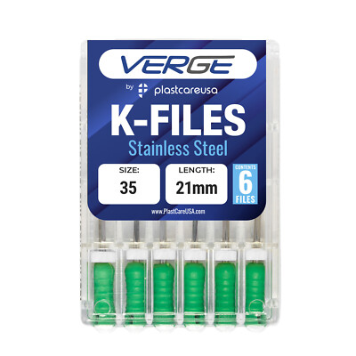 Size 35 21mm Endo K-Files, Dental Endodontic K Files (Premium Stainless Steel)