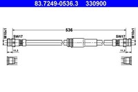 NEU - ATE 83.7249-0536.3 Bremsschlauch FüR Audi VW