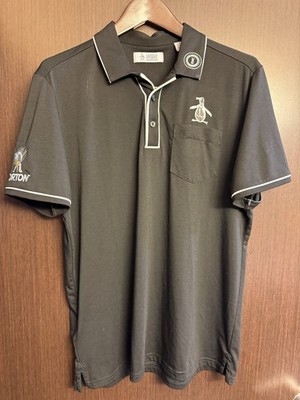 Penguin Men's Original Block Design Golf Polo Shirt -Black Medium w/ Logos