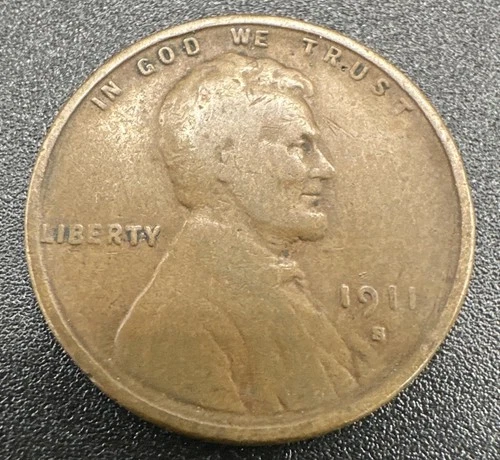 1911-S Lincoln Wheat Cent Semi-Key Date VG Condition