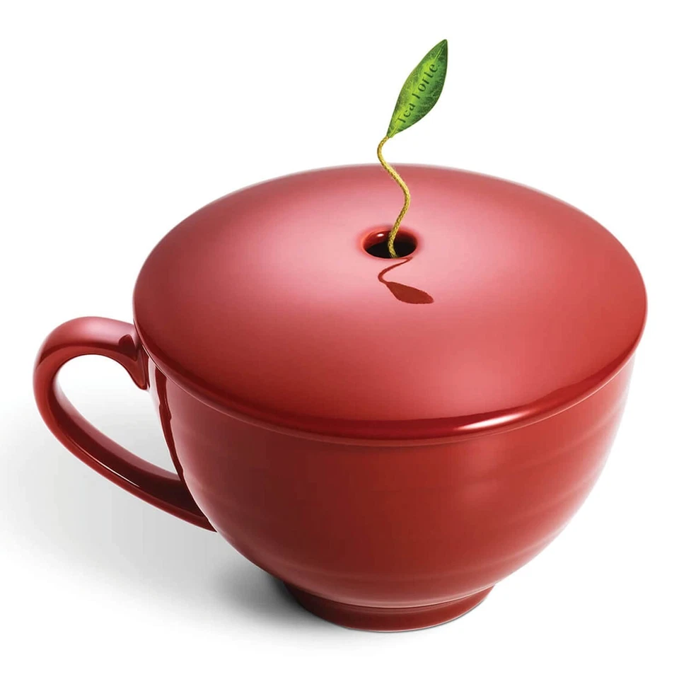 Cafe Cup Ruby Red Porcelain Tea Cup and Lid, Steeps 8 oz., Microwave and Dish... - Image 2 of 4