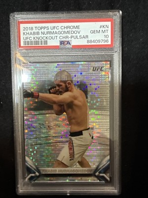 2018 Topps Chrome UFC Khabib Nurmagomedov Chrome Pulsar 18/50 PSA 10