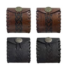 Medieval Belt Bag PU Leather Coin Purse Renaissance Cube Bag Small Bag for Adult
