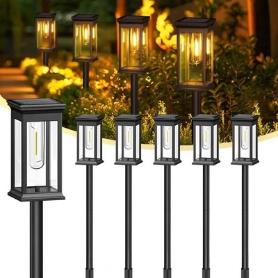 6PCS Solar Pathway Lights Outdoor Waterproof Driveway Walkway Landscape Lights