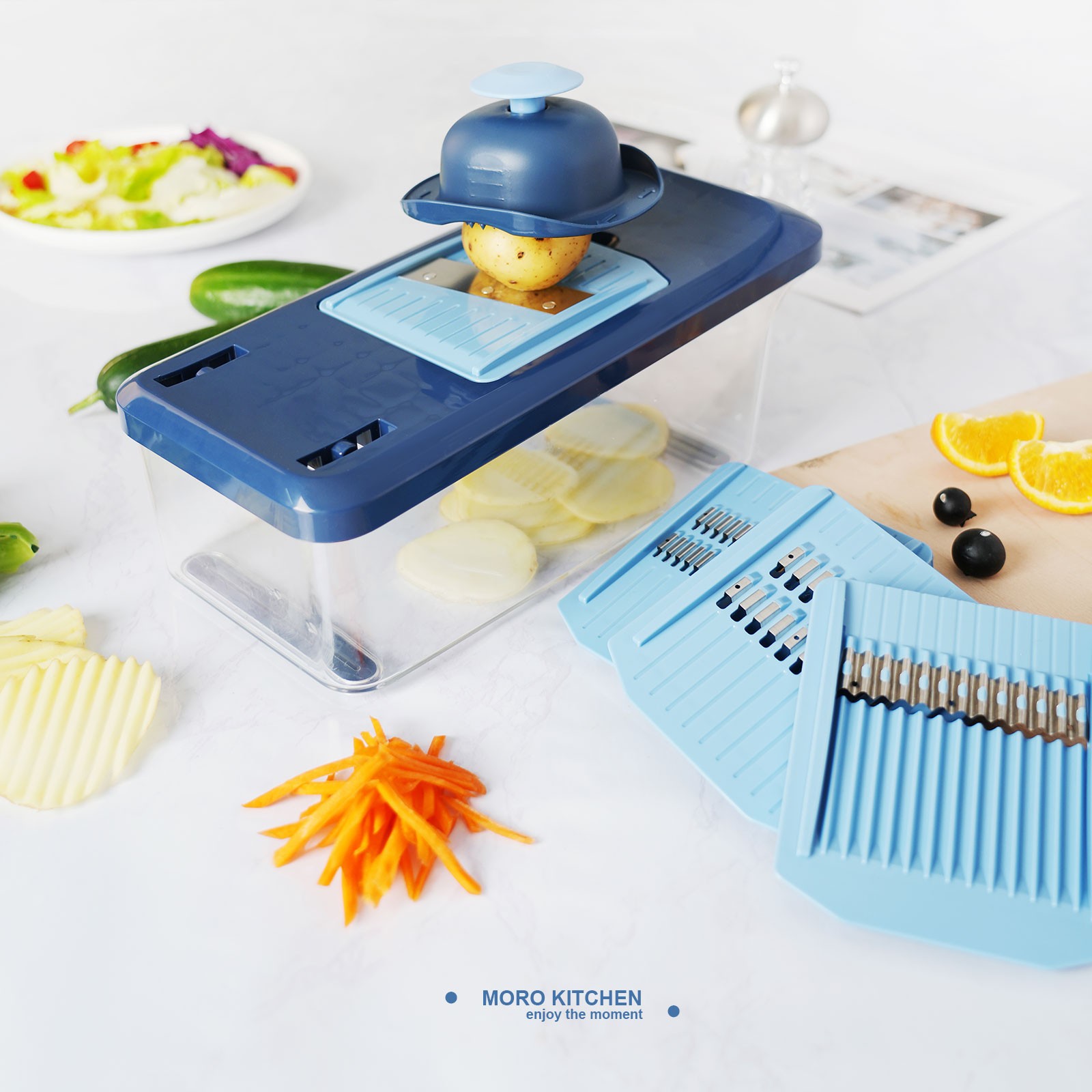 Mandoline Food Vegetable Spiralizer Slicer With Container Dicer Grater