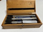 Vintage X-Acto Knife Hobby  Set in Wood Dove Tailed Box 3 Handles Extra Blades