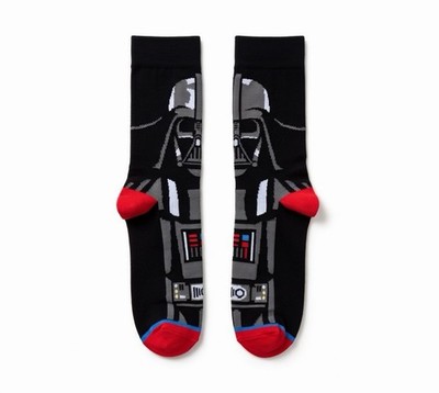 2 Pair Novelty Sci-Fi Character Crew Socks Black White Red Unisex Fun Gift