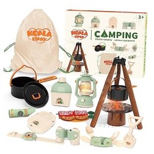 - Pretend Play Camping Set with Food Toy, Spray Stove, Kids Camping Toys Set