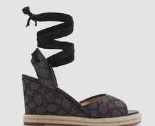 Coach Womens Patrice Signature Espadrille Color Black/Smoke Coal Size 6.5B CT036