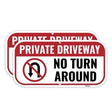 2 Pack 12x6 Inch Private Driveway Sign Aluminum Rust Free Signs for Wall Fence
