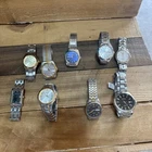 Vintage 9 Men's Watch Lot  Citizen Pulsar Timex Edie Bauer Seiko More