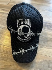 Pow Mia You Are Not Forgotten Black Mesh Embroidered Hat Barbed Wire Cap Pow Mia You Are Not Forgotten Black Mesh Embroidered Hat Barbed Wire Cap