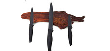 Live Edge Grapevine Wood Magnetic Knife Rack Strip Wall Mount Kitchen Organizer