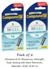 Compound W Maximum Strength Fast Acting Gel Wart Remover, 0.25 Oz