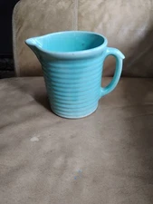 Weller Pottery Utility Ware Kitchengem Ribbed Pitcher (1920's) Sea Foam Green