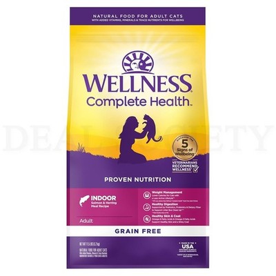 Wellness Complete Health Adult Dry Indoor Cat Food Salmon and Herring 11.5lbs