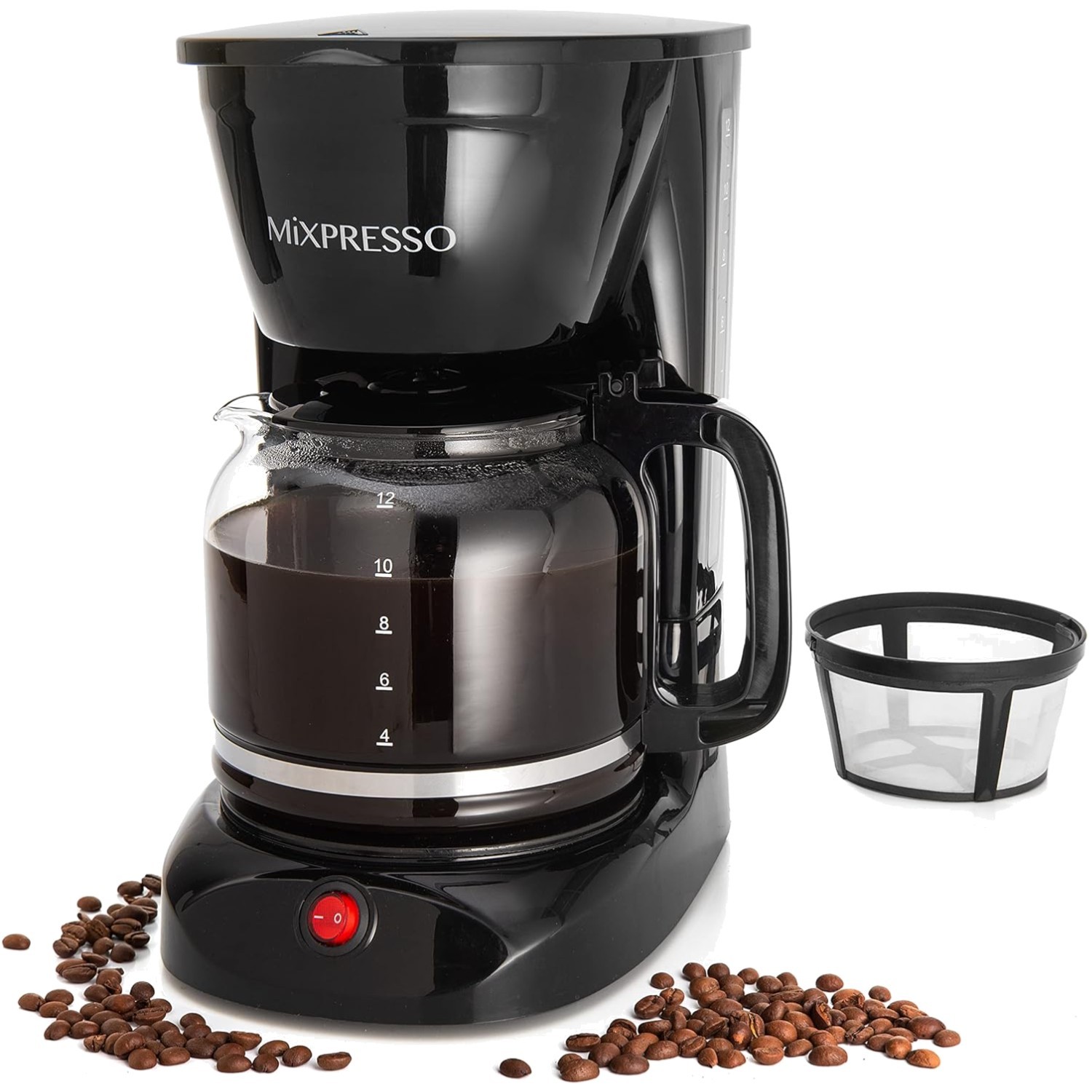With Borosilicate Carafe & One-touch Switch